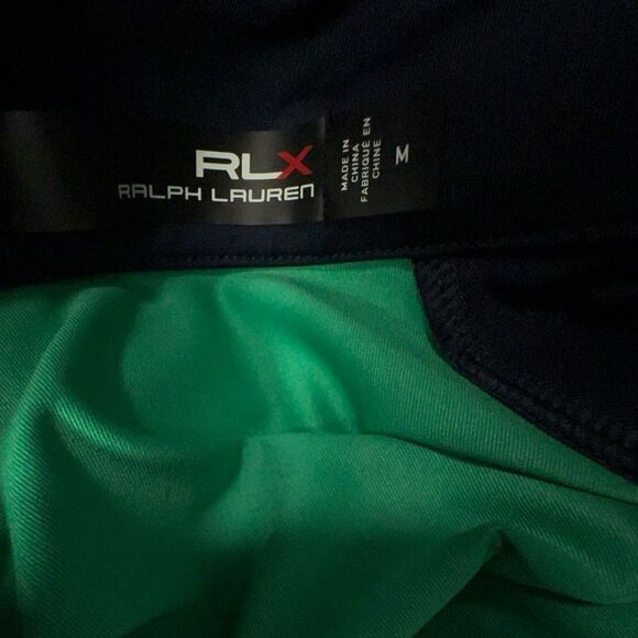 Ralph Lauren RLX Blue & Green 3/4 Zip, Thumb Holes, Size Medium - Picture 5 of 6